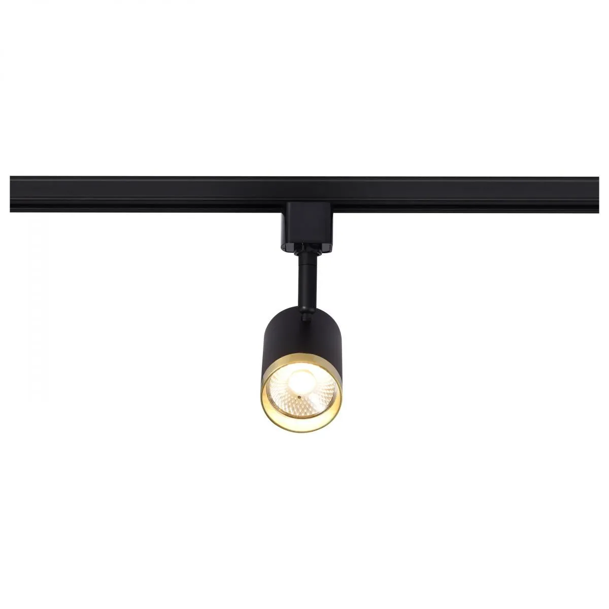 LED Small Cylindrical Halo Track Head 12W 1000 Lumens 3000K, 24°, Black and Brass