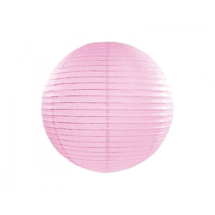 Light pink round paper lantern  with LED light / no led light