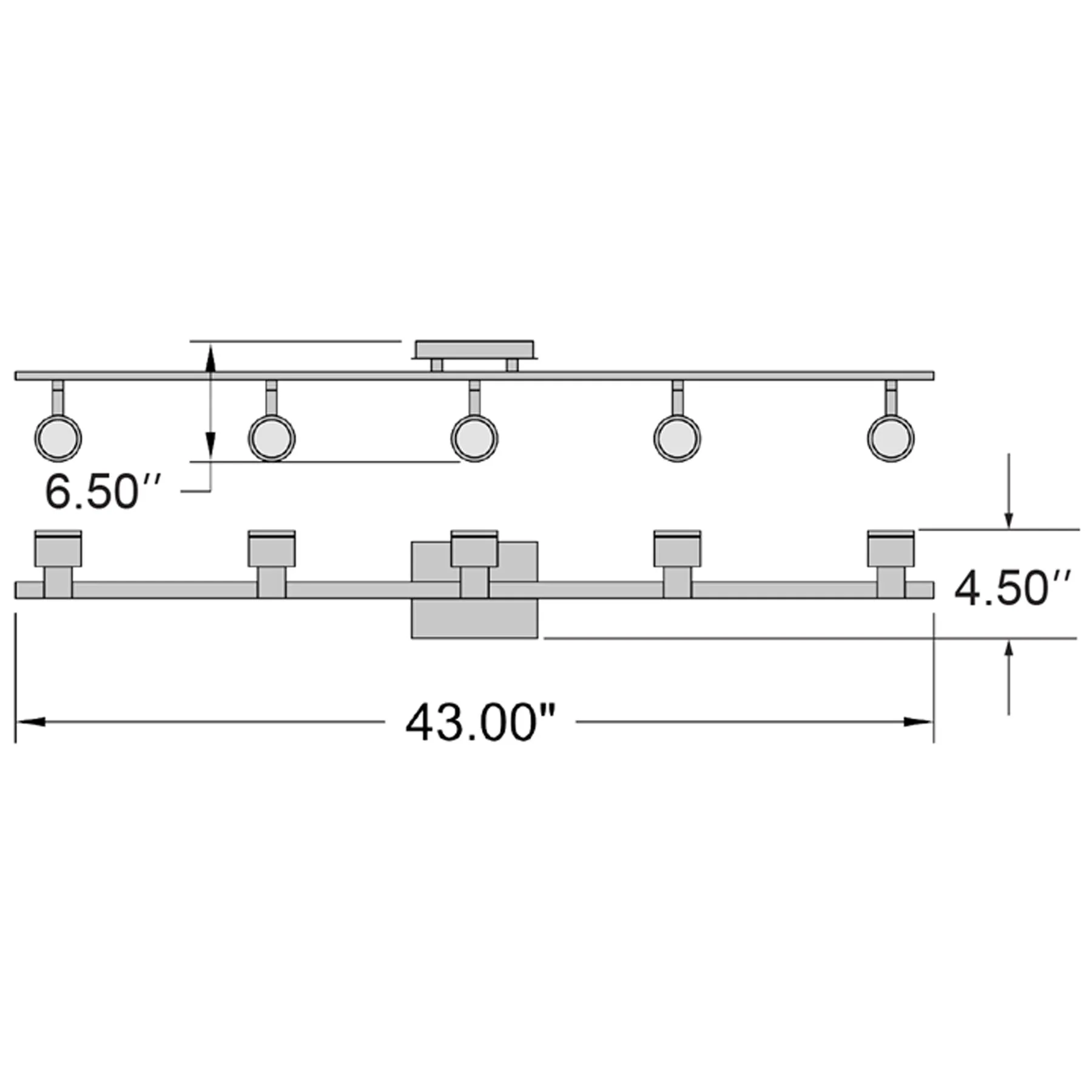 Lincoln 6.5" LED Contemporary Track Lighting Fixture Matte Black 