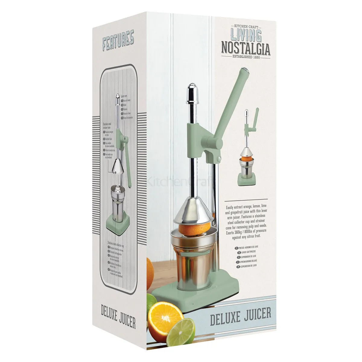 Living Nostalgia by KitchenCraft English Sage Green Orange Juicer