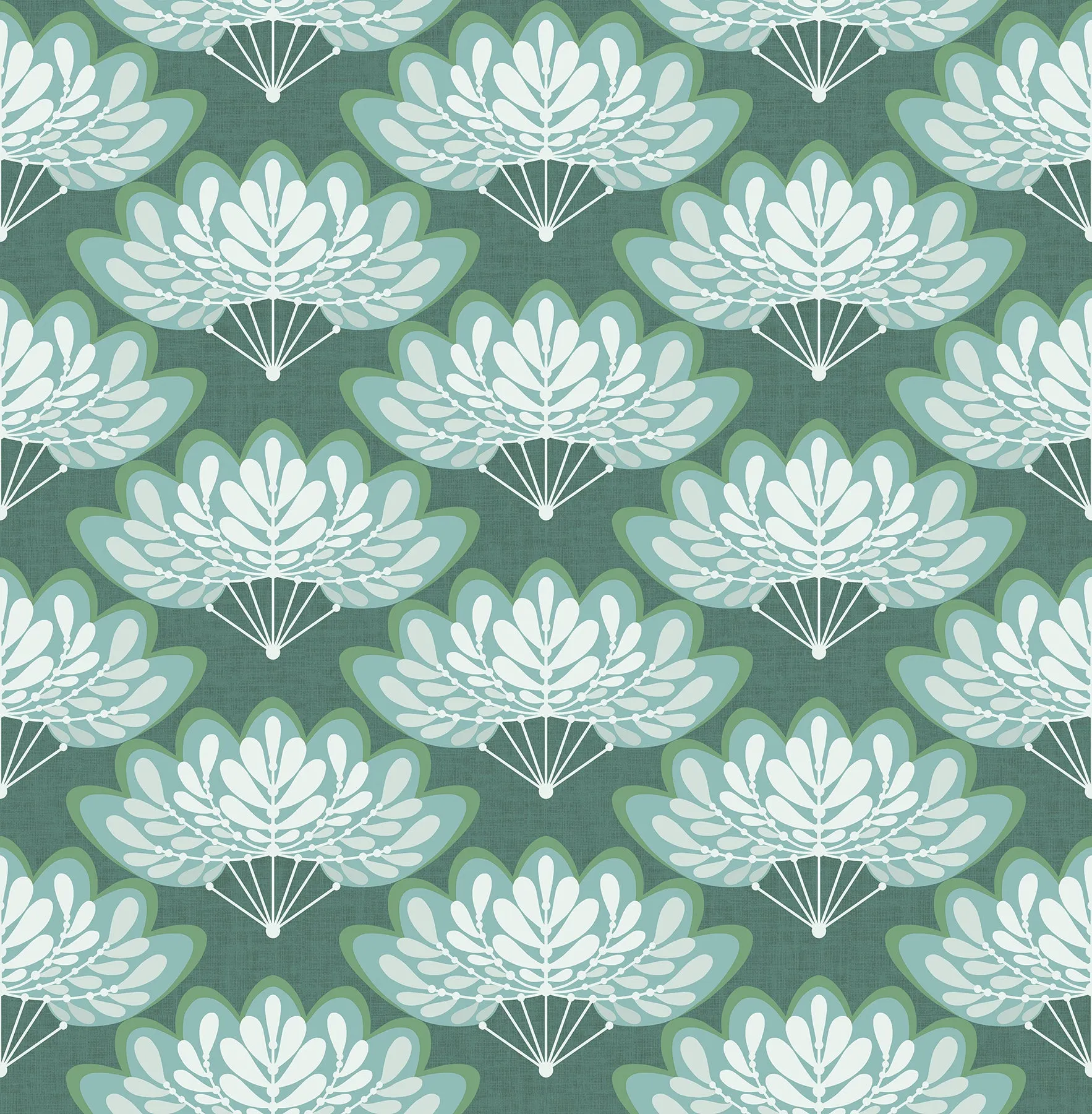 Lotus Floral Fans Wallpaper