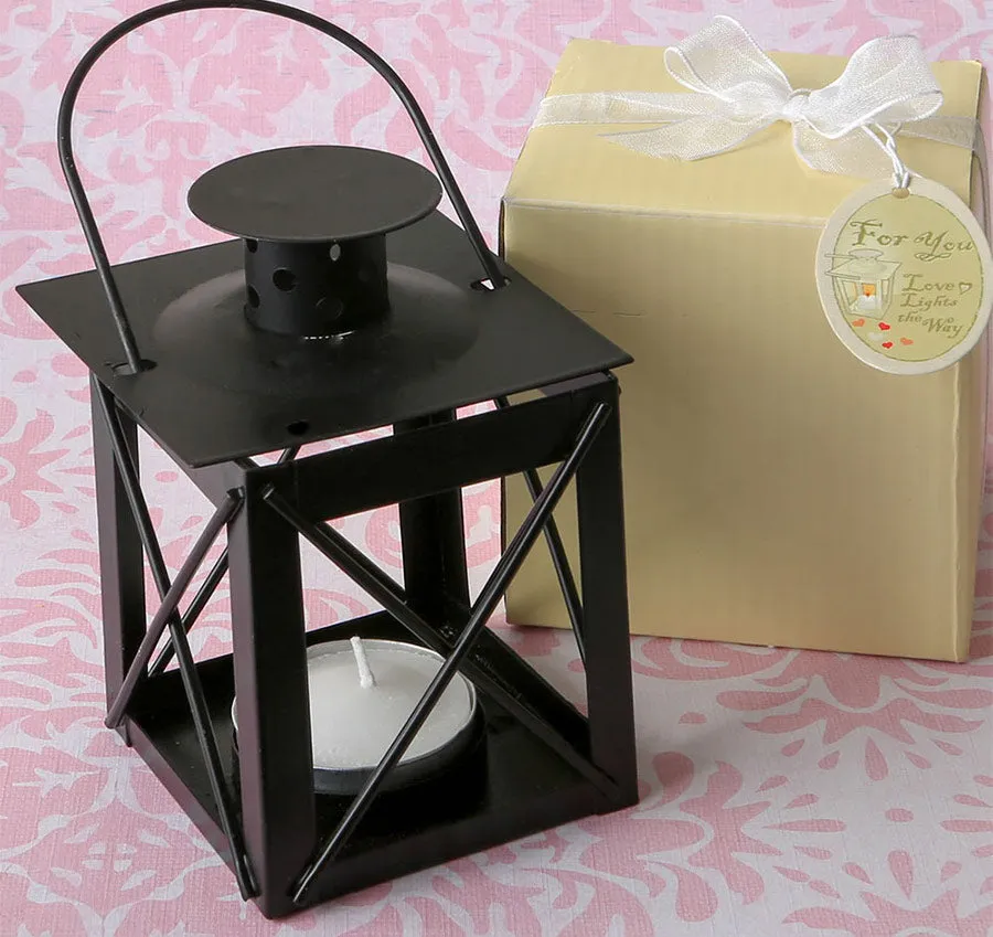 Love Lights the Way Metal Lantern - Black