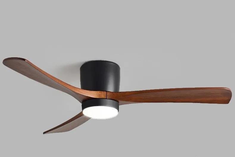 Lux Comfort Wood Low Profile Ceiling Fan With Light