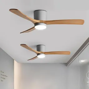 Lux Comfort Wood Low Profile Ceiling Fan With Light