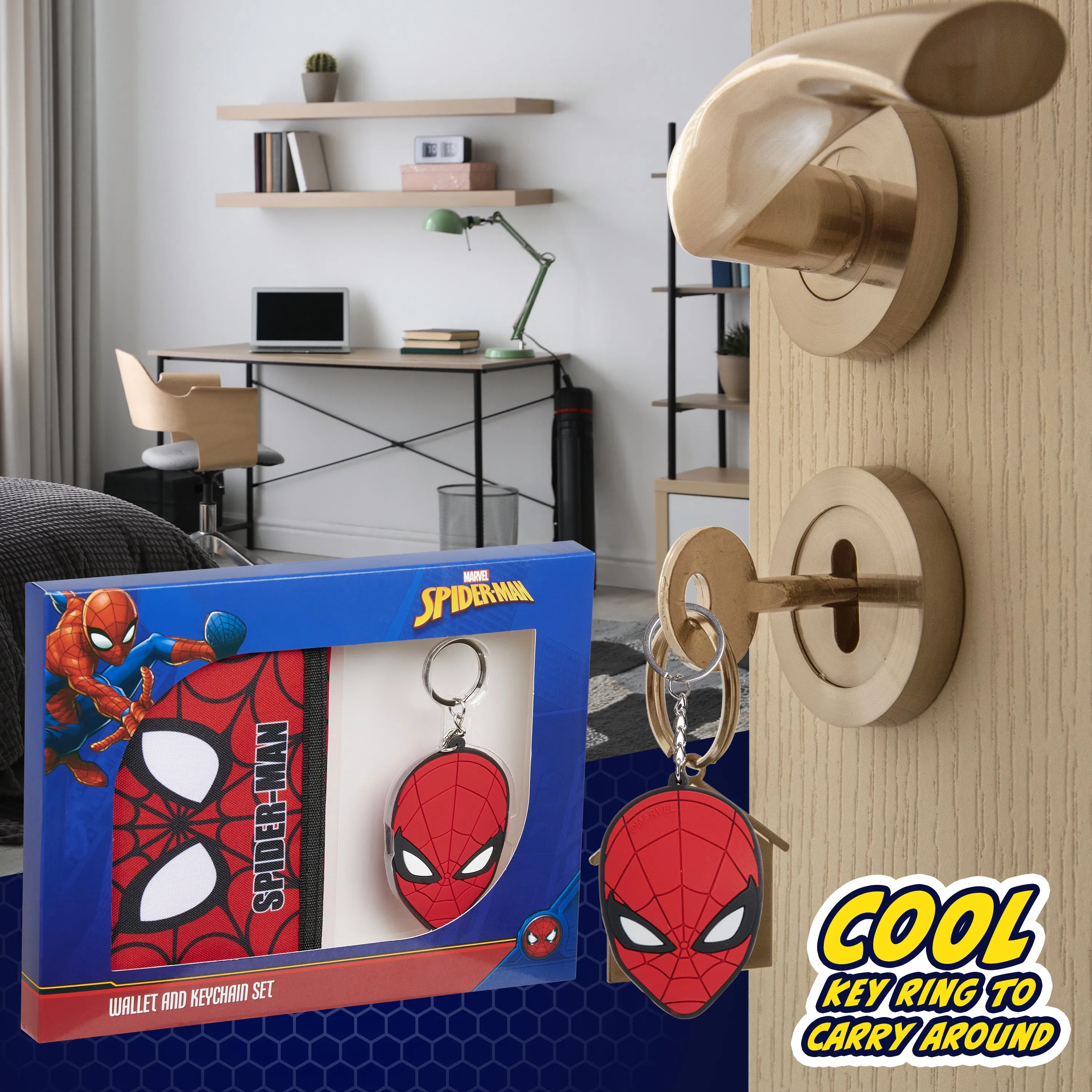 Marvel Boys Wallet and Keyring Gift Set - Red Spiderman