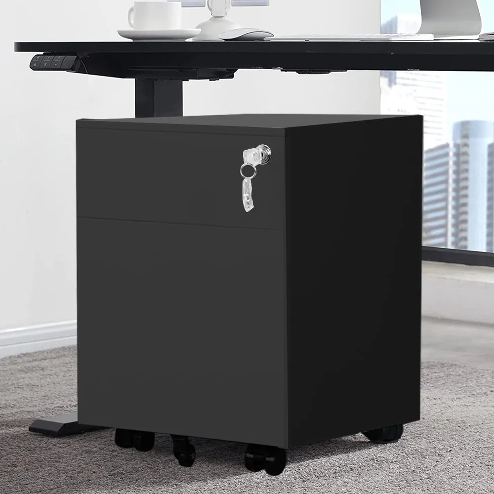 Metal File Cabinet with Lock -Black