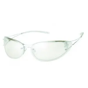 Metal Frame And Temples - Silver Mirror Lens - Rubber Temple Tips Safety Glasses