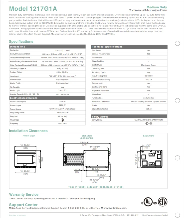 Midea Microwave Oven 1200 Watts