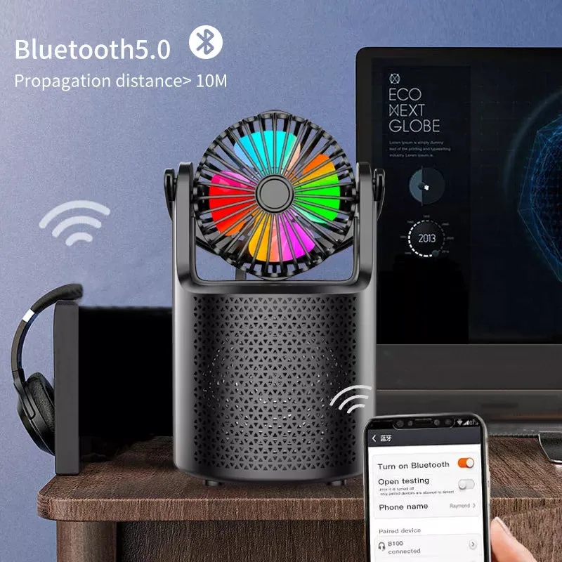 Mini Bluetooth Speaker with Fan LED Light ZQS1440