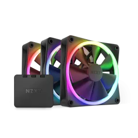 NZXT F120RGB - 120MM RGB HEATSINK FANS - TRIPLE (BLACK) RF-R12TF-B1