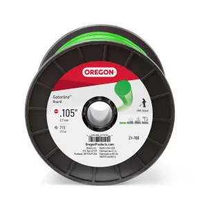 Oregon Trimmer Line - 21-105 - Green Gatorline - Round - .105" Gauge, 3 lb. Spool, 685 Feet