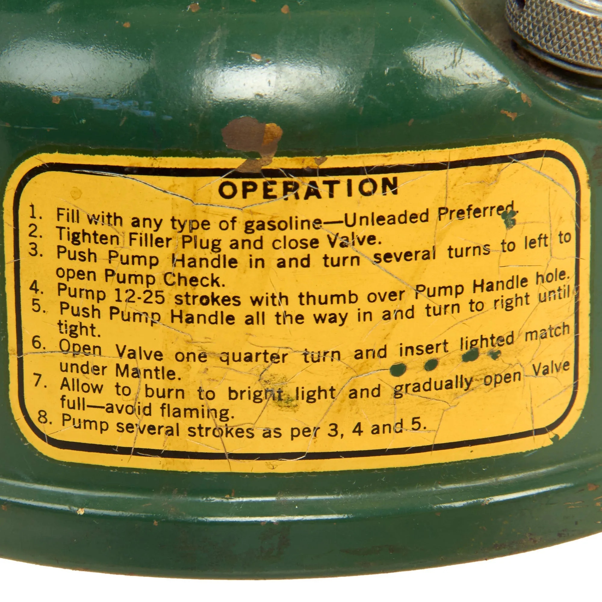 Original U.S. WWII 1945 Dated Coleman 252 Milspec Gasoline Lantern with Spare Parts