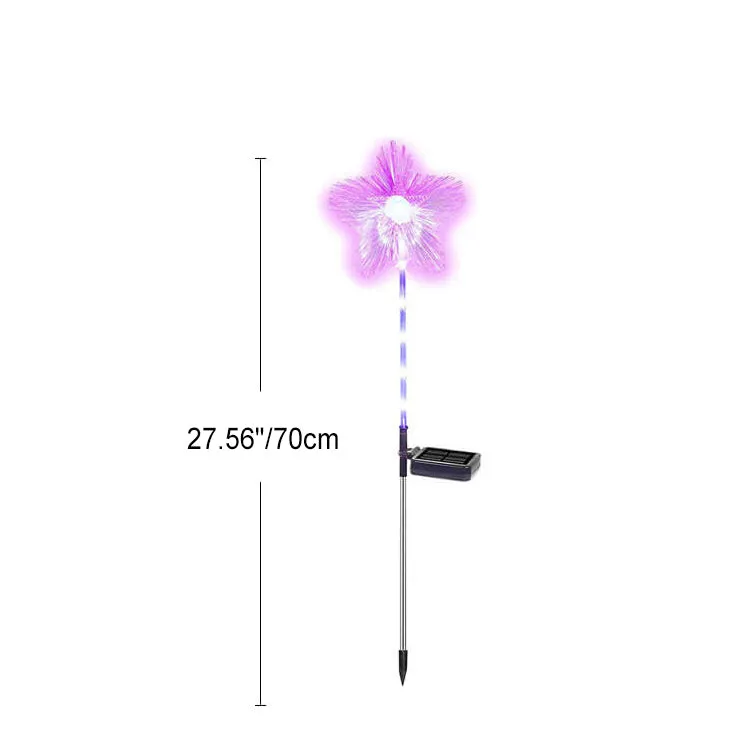 Outdoor Decorative Waterproof Butterfly Star Moon Fiber Optic Solar LED Lawn Flower Landscape Lighting