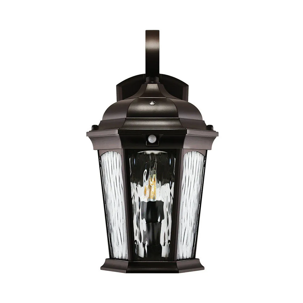 Outdoor Flame Bulb Fixture Wall Lantern, Black (2-Pack)