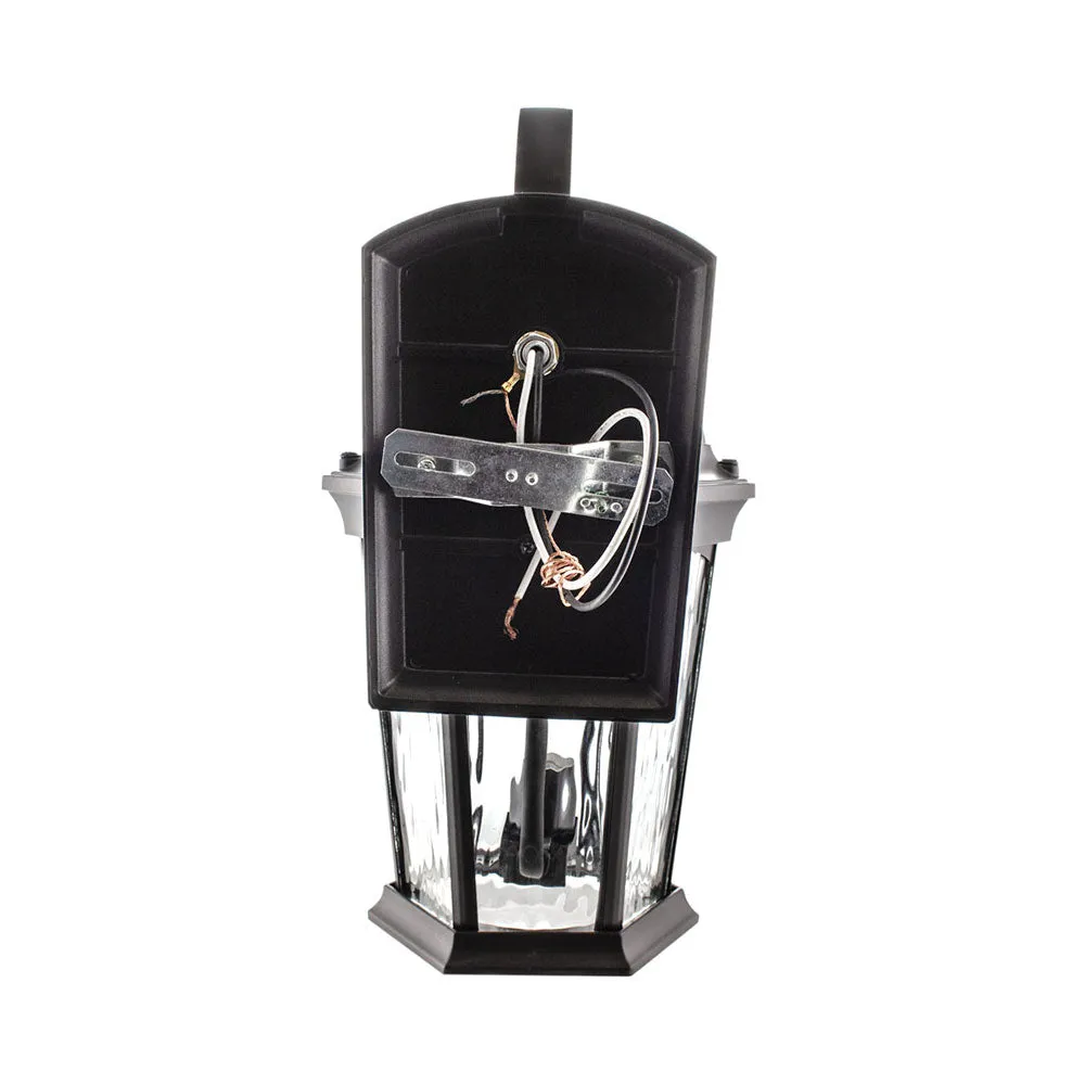 Outdoor Flame Bulb Fixture Wall Lantern, Black (2-Pack)