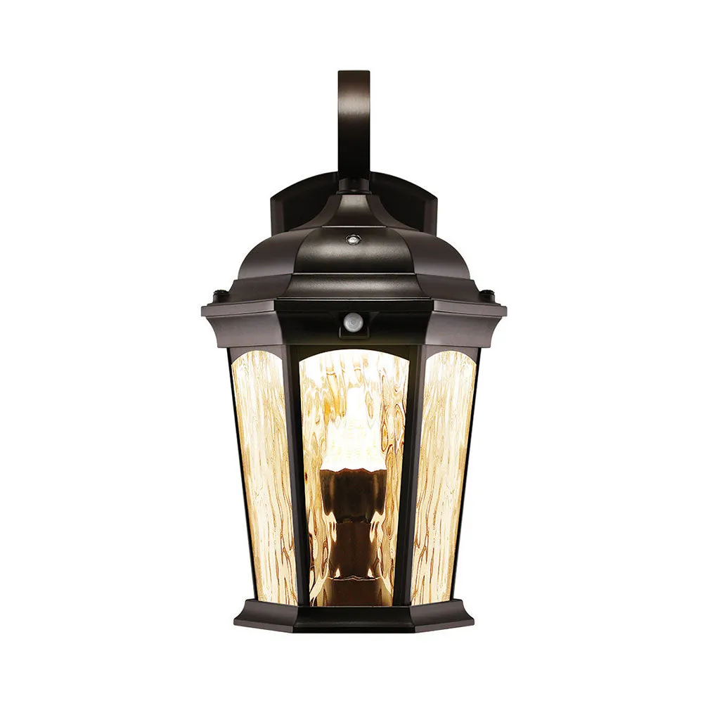 Outdoor Flame Bulb Fixture Wall Lantern, Black (2-Pack)