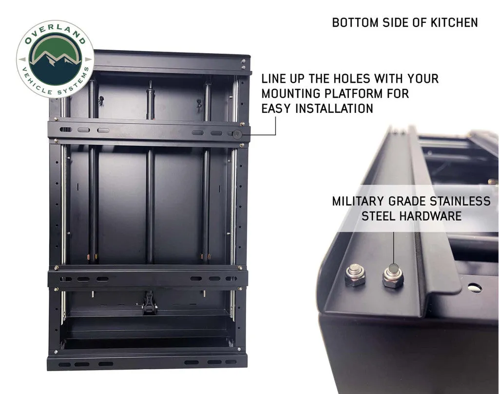 Overland Vehicle Systems Camp Cargo Box Kitchen With Slide Out Sink, Cooking Shelf and Work Station