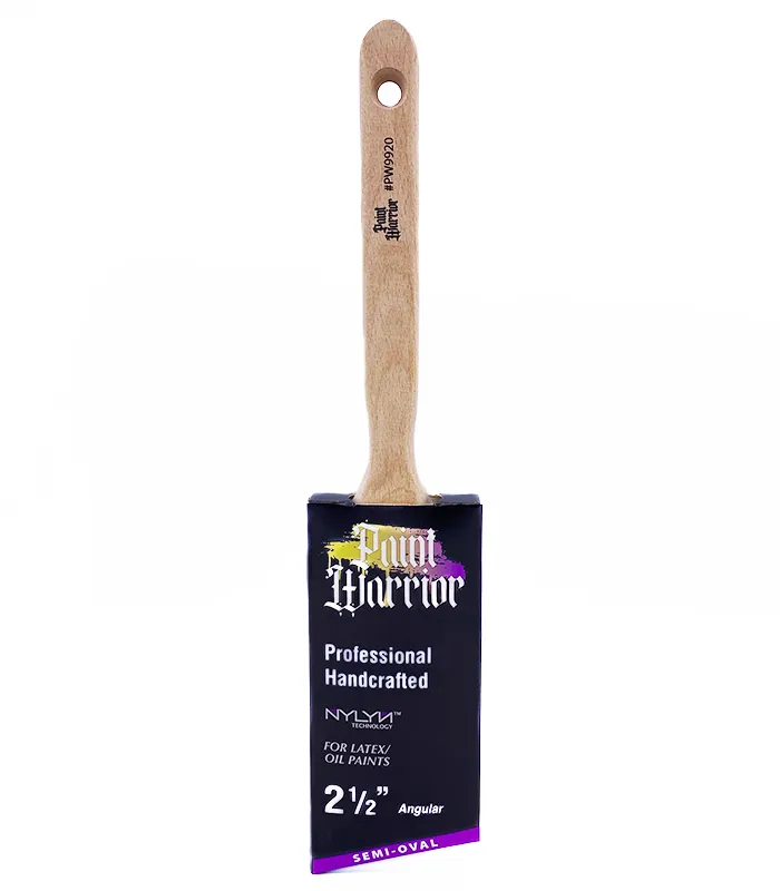 Paint Warrior Semi Oval Angled Long Handle Paint Brush