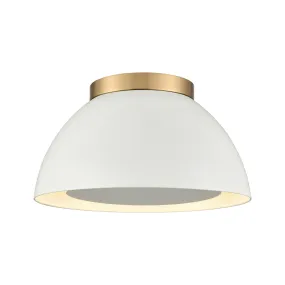 Pelham 2-Light Flush Mount in Satin Brass