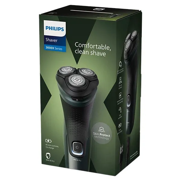 Philips 3000X Series Wet & Dry Electric Shaver - Dark Forest Green | X3052/00