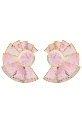 Pink Rhodonite Nautilus Ear-Fans