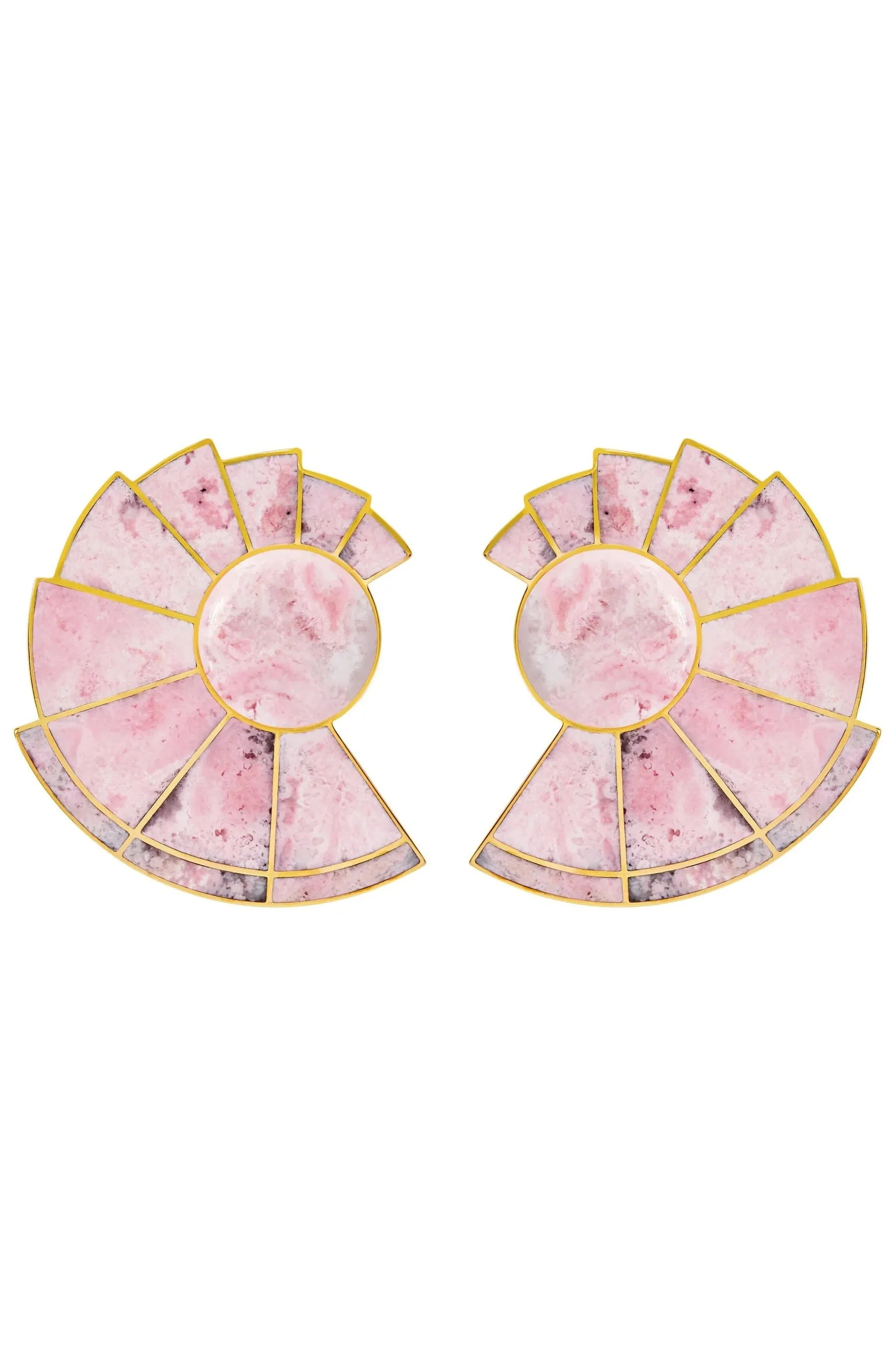 Pink Rhodonite Nautilus Ear-Fans