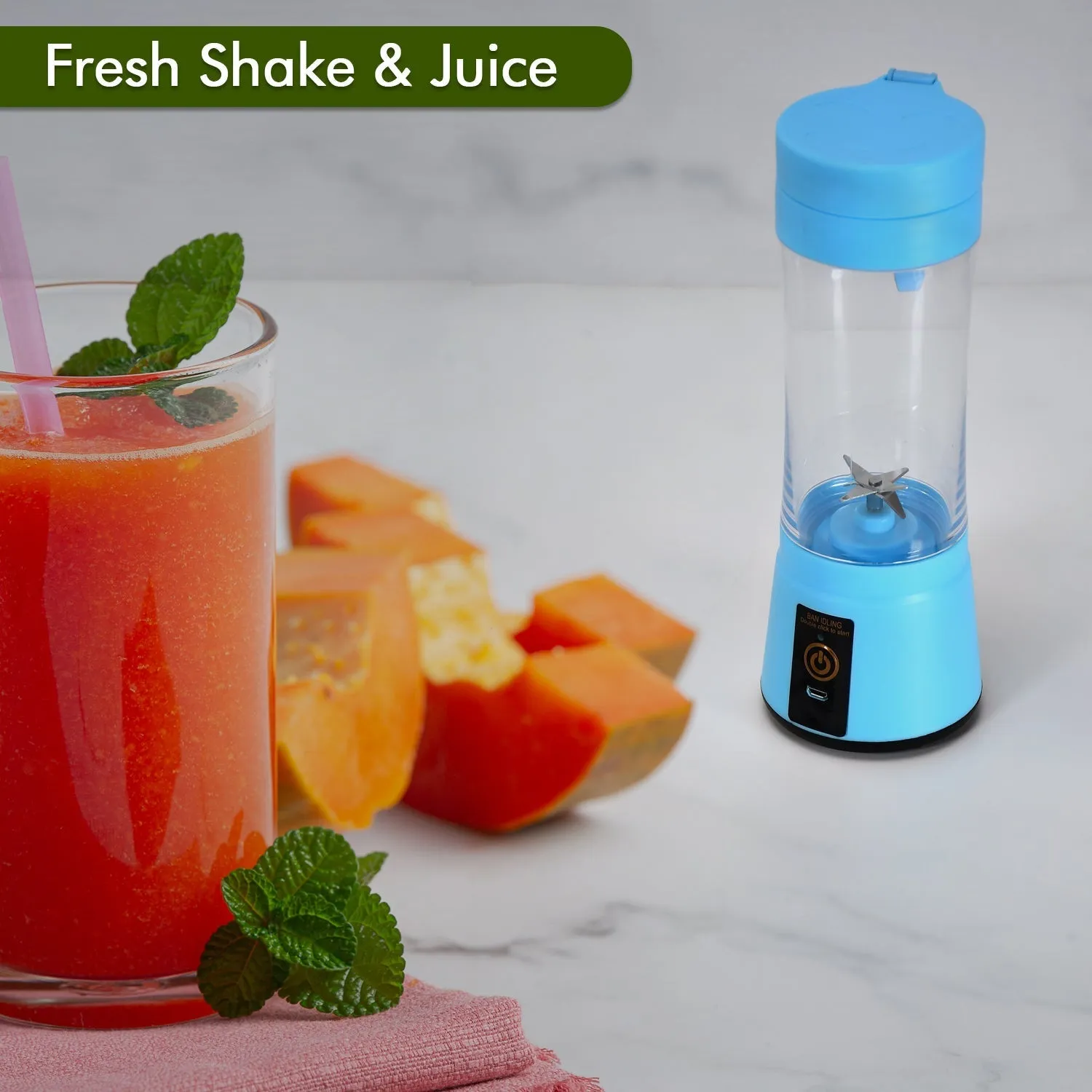 Portable 6 Blade Juicer Cup USB Rechargeable Vegetables Fruit Juice Maker Juice Extractor Blender Mixer