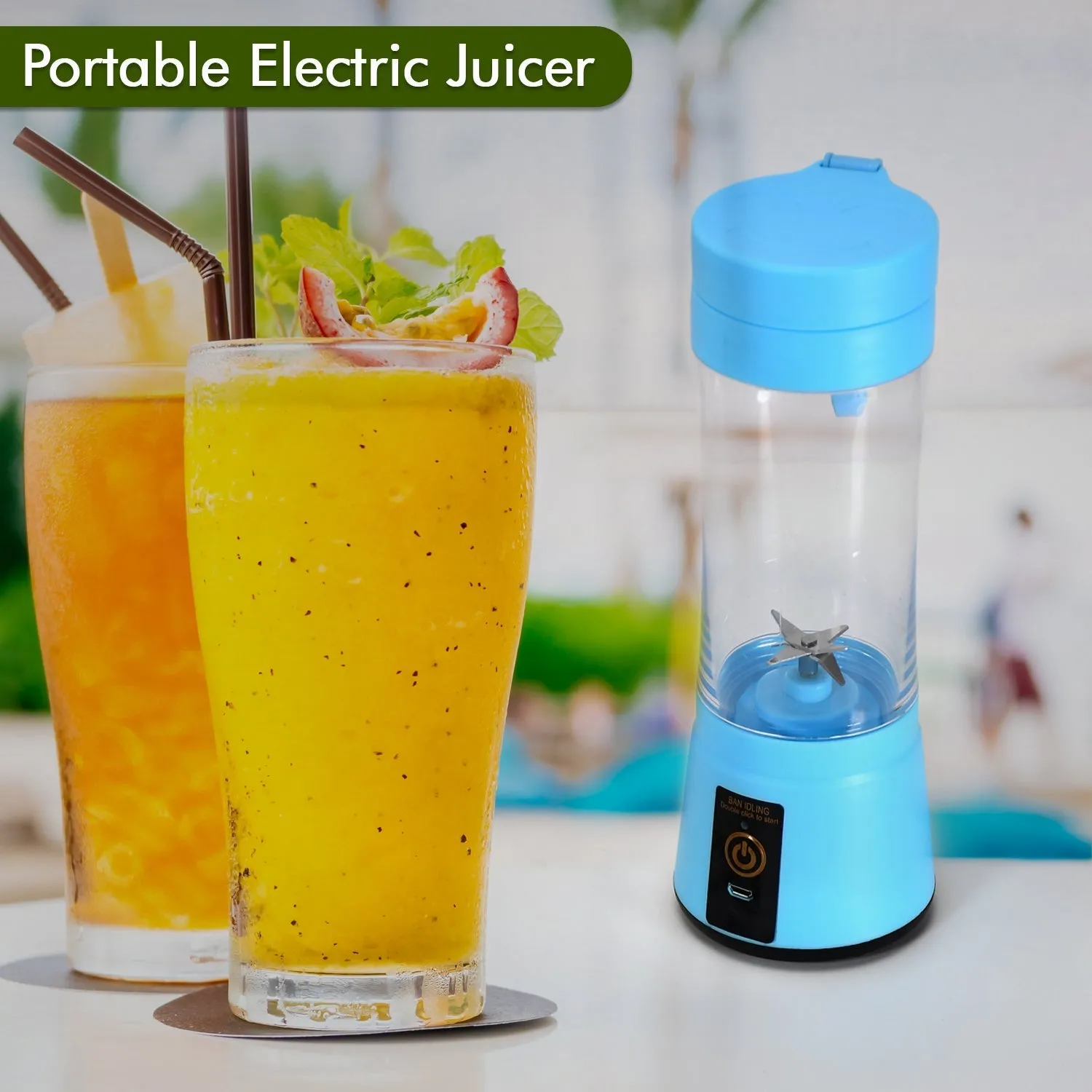 Portable 6 Blade Juicer Cup USB Rechargeable Vegetables Fruit Juice Maker Juice Extractor Blender Mixer