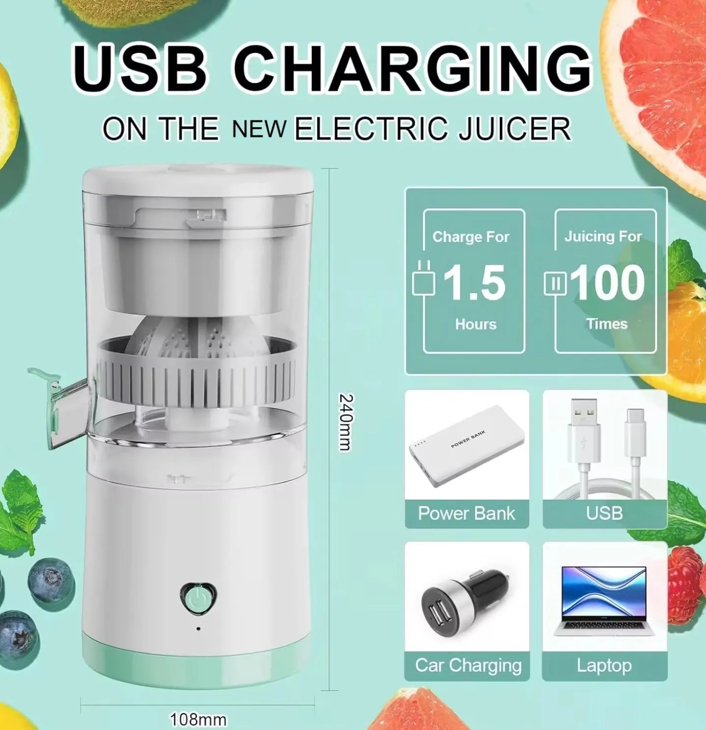 Portable Electric Citrus Juicer