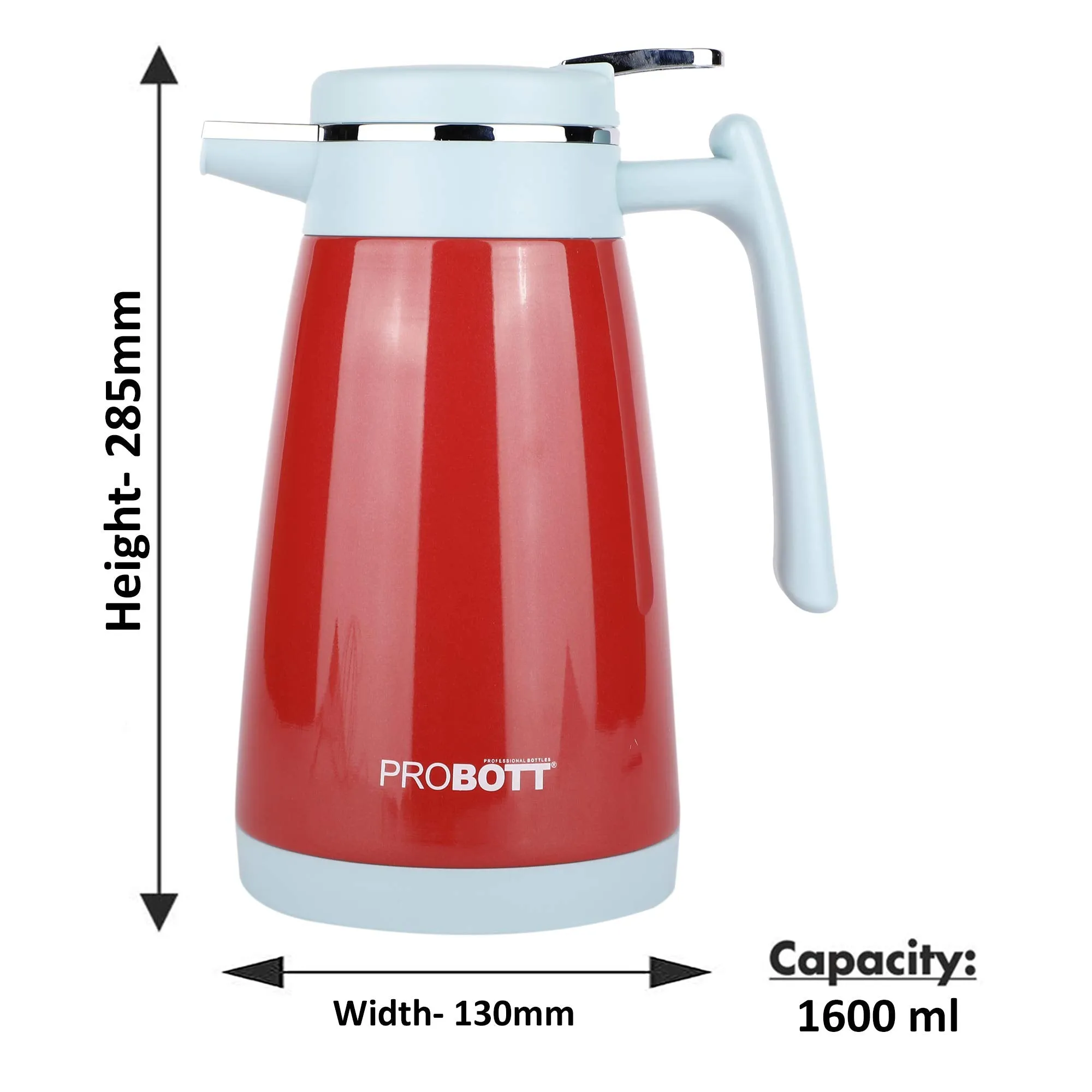 PROBOTT Thermosteel Mocha Tea Coffee Pot 1600ml Each - Assorted (Pack of 4)