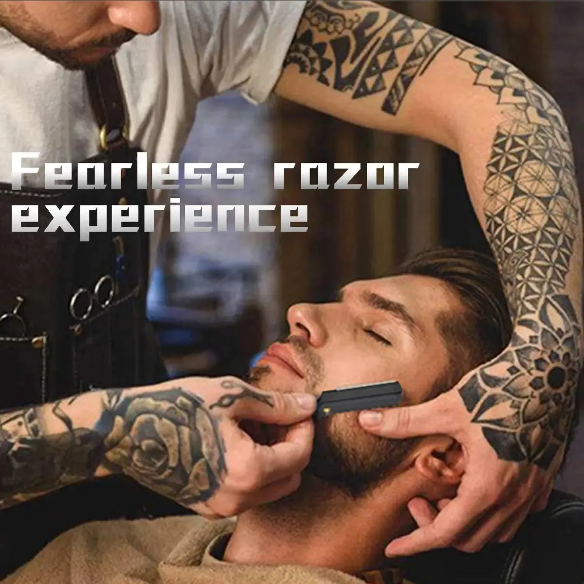 Professional Barber Razor for Haircuts, Beards & Eyebrows – Straight Edge Trimming Tool