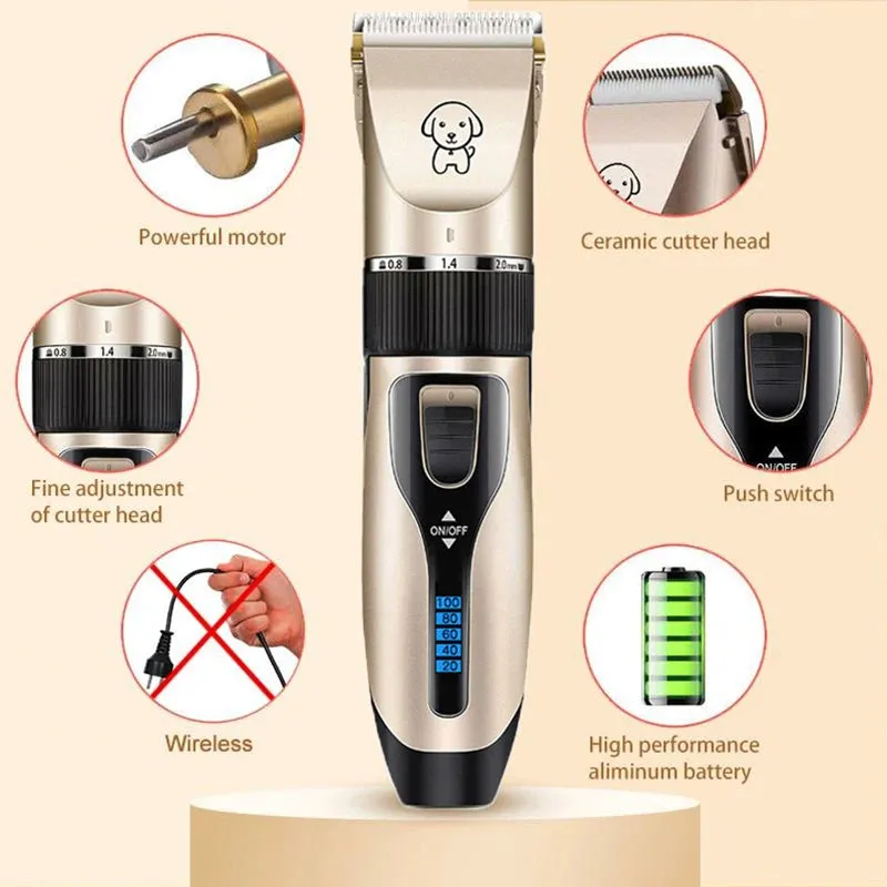 Professional Cordless Dog Grooming Clippers – Quiet, Rechargeable, and Perfect for All Breeds