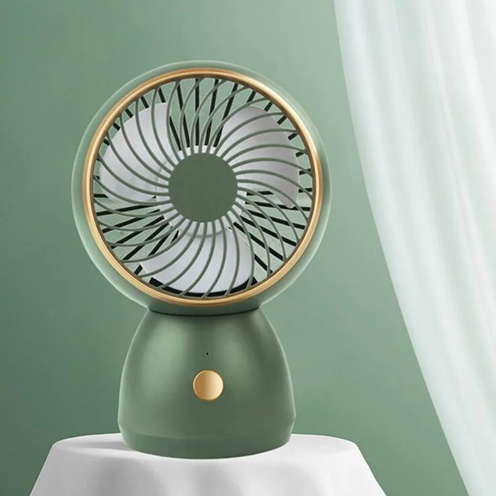 Rechargeable 3-Gear Wind Speed Desk Fan Ab-J404 Green