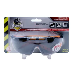 Safety Glasses With Nylon Frame, Smoke