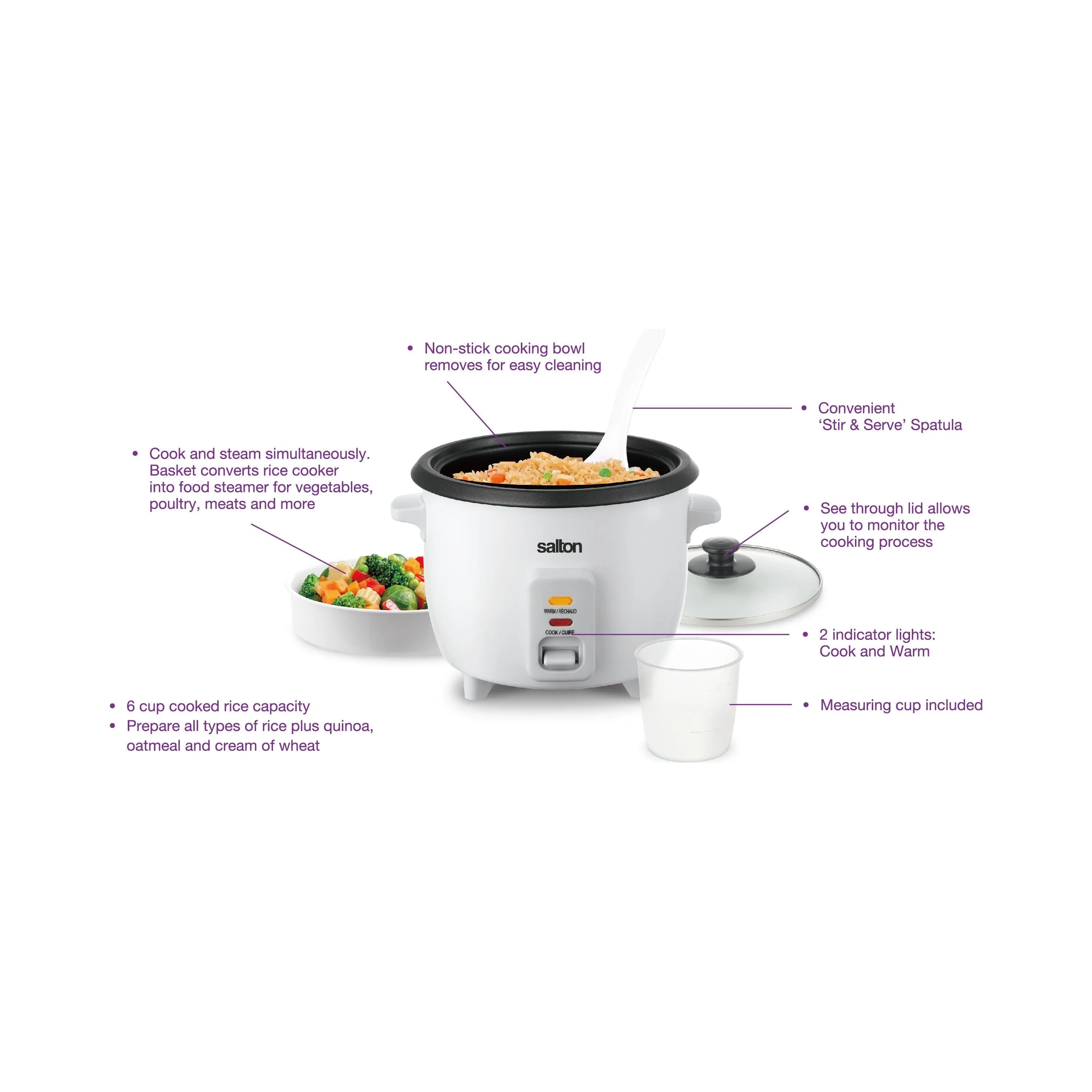 Salton Automatic 6-Cup Rice Cooker