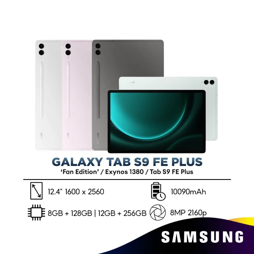 Samsung Galaxy Tab S9 FE  Tablet 12.4" | 8GB 128GB / 12GB 256GB | Exynos 1380 |  10090 mAh Battery