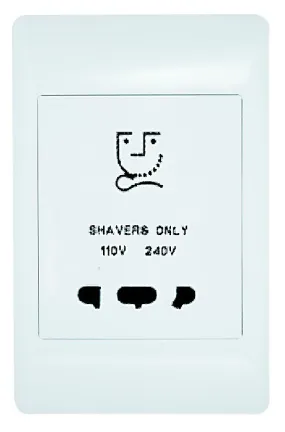 Shaver Socket Outlet 110/230V C/W White Cover Plate