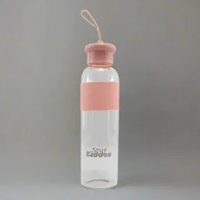 Smily Kiddos Glass bottles with Silicone Grip Pink