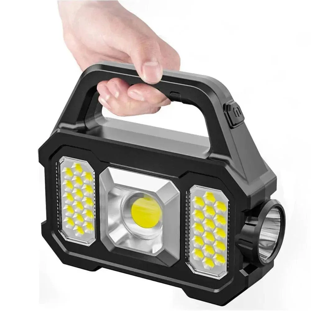 Solar Rechargeable Flashlight Zoomable Waterproof LED Torch Brightly Light Portable Powerful Lantern For Camping