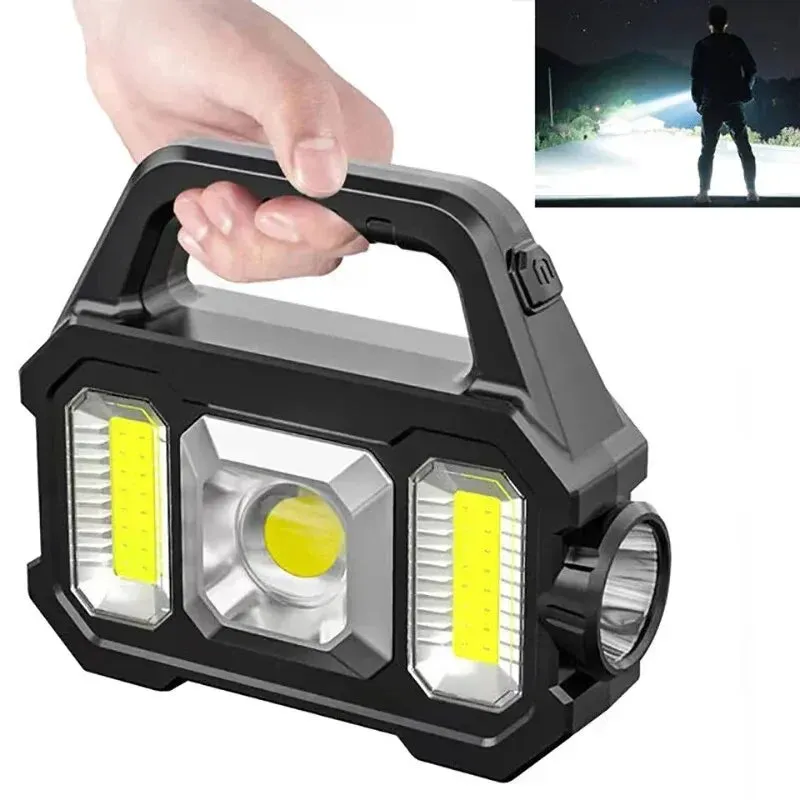 Solar Rechargeable Flashlight Zoomable Waterproof LED Torch Brightly Light Portable Powerful Lantern For Camping