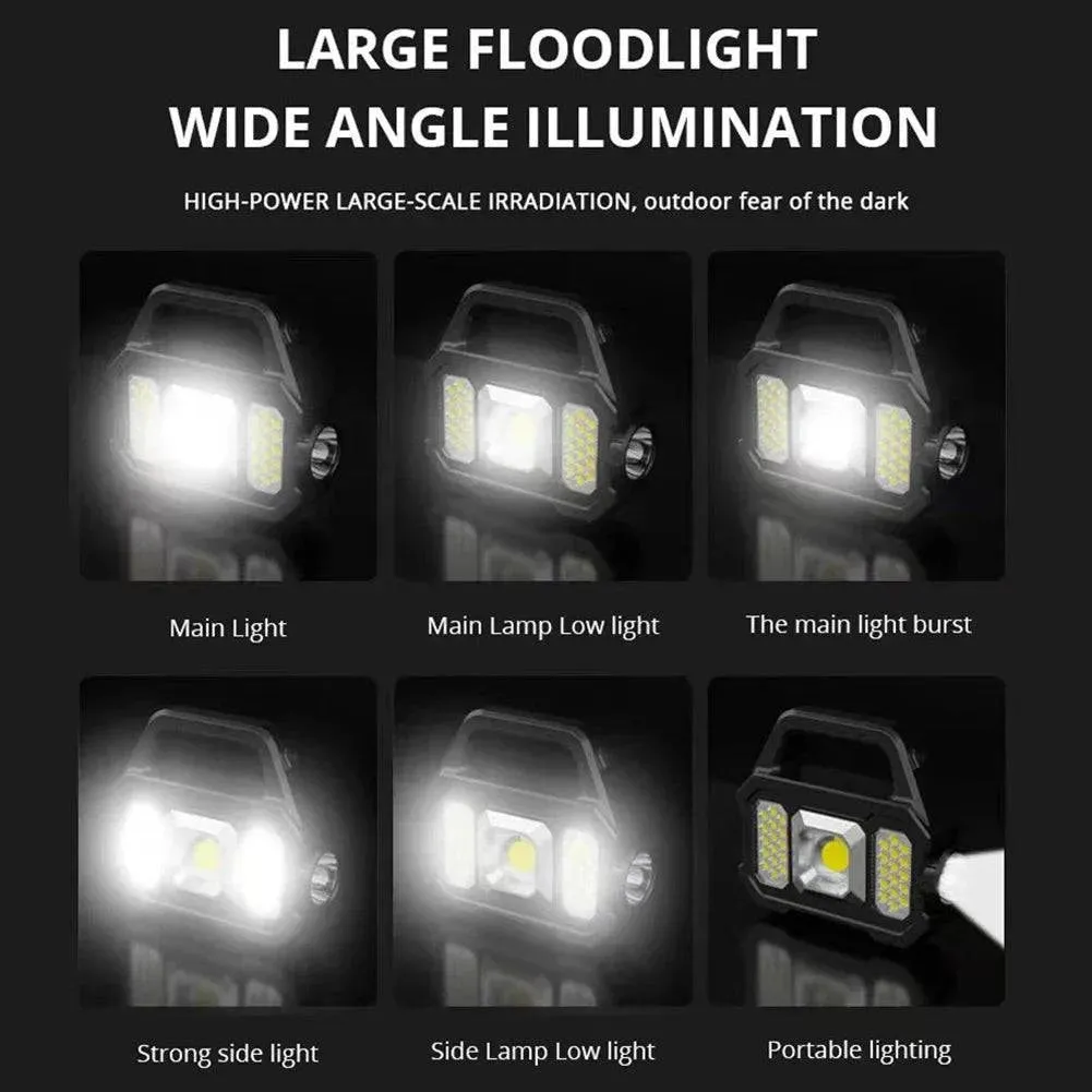 Solar Rechargeable Flashlight Zoomable Waterproof LED Torch Brightly Light Portable Powerful Lantern For Camping