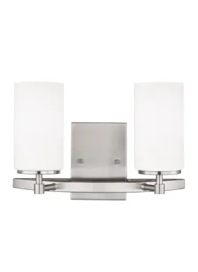 Spherical Brushed Nickel 2 Light Wall/Bat