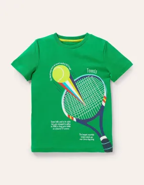 Sport Printed Graphic T-shirt-Highland Green Tennis