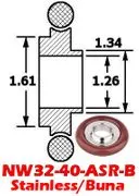 Stainless Adaptive Centering Ring NW32 to NW40 (NW32-40-ASR-B)