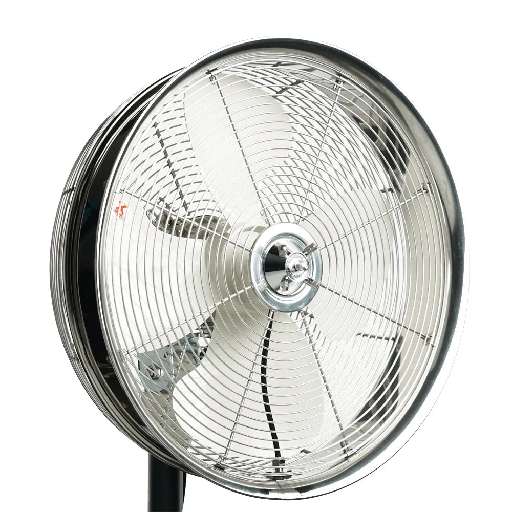 Stainless Steel 18" Oscillating Misting Fan- 5 Nozzle Mist Hub