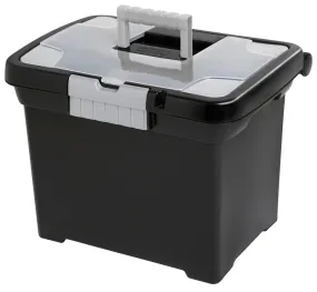 Sterilite ShowOffs 18719004 File Box, 15 in L, 10-7/8 in W, 11-1/2 in H, Plastic, Black/Clear/Titanium :EA: QUANTITY: 4