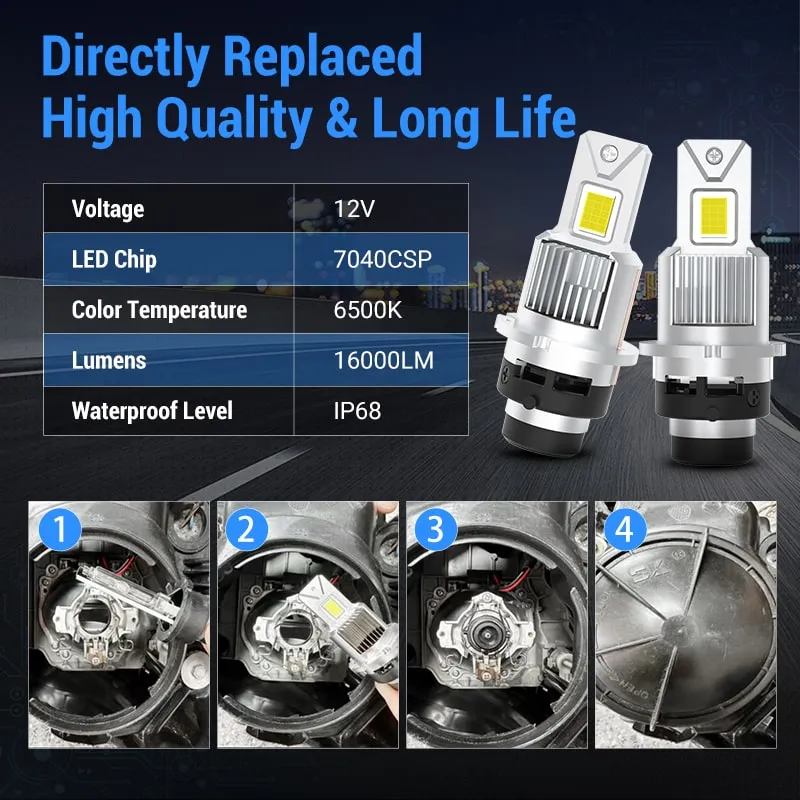 SUPAREE D4S D4R LED Headlight Bulbs 35W with Cooling Fan