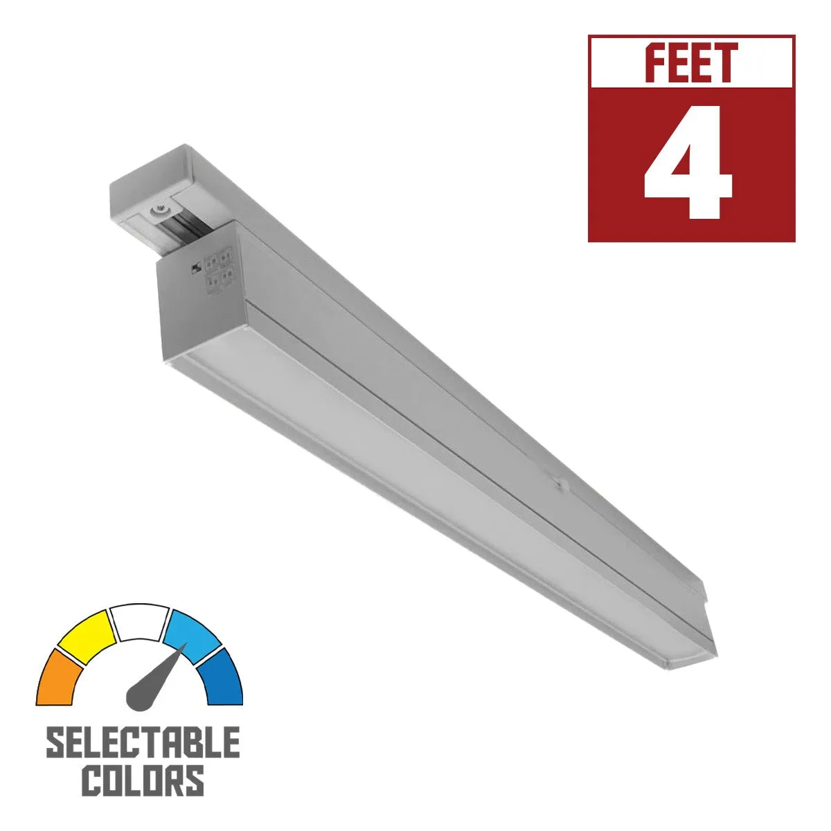 T-Line 4 ft LED Linear Track Bar 40W 3200 Lumens Selectable CCT 30K/35K/40K, Halo, Silver