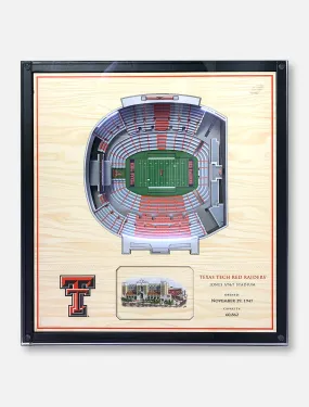 Texas Tech Red Raiders Three-Dimensional Twenty-Five-Layer View of Jones AT&T Stadium Lighted End Table