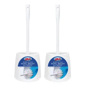 Toilet Bowl Brush & Caddy - 2 Pack